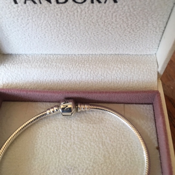 PANDORA Iconic Sterling Silver Bracelet with amethyst/purple oval lights charm - Picture 3 of 6